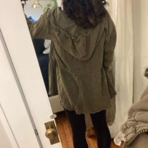 Free people army green jacket🍁🍁🍁🍁 - Picture 2 of 10